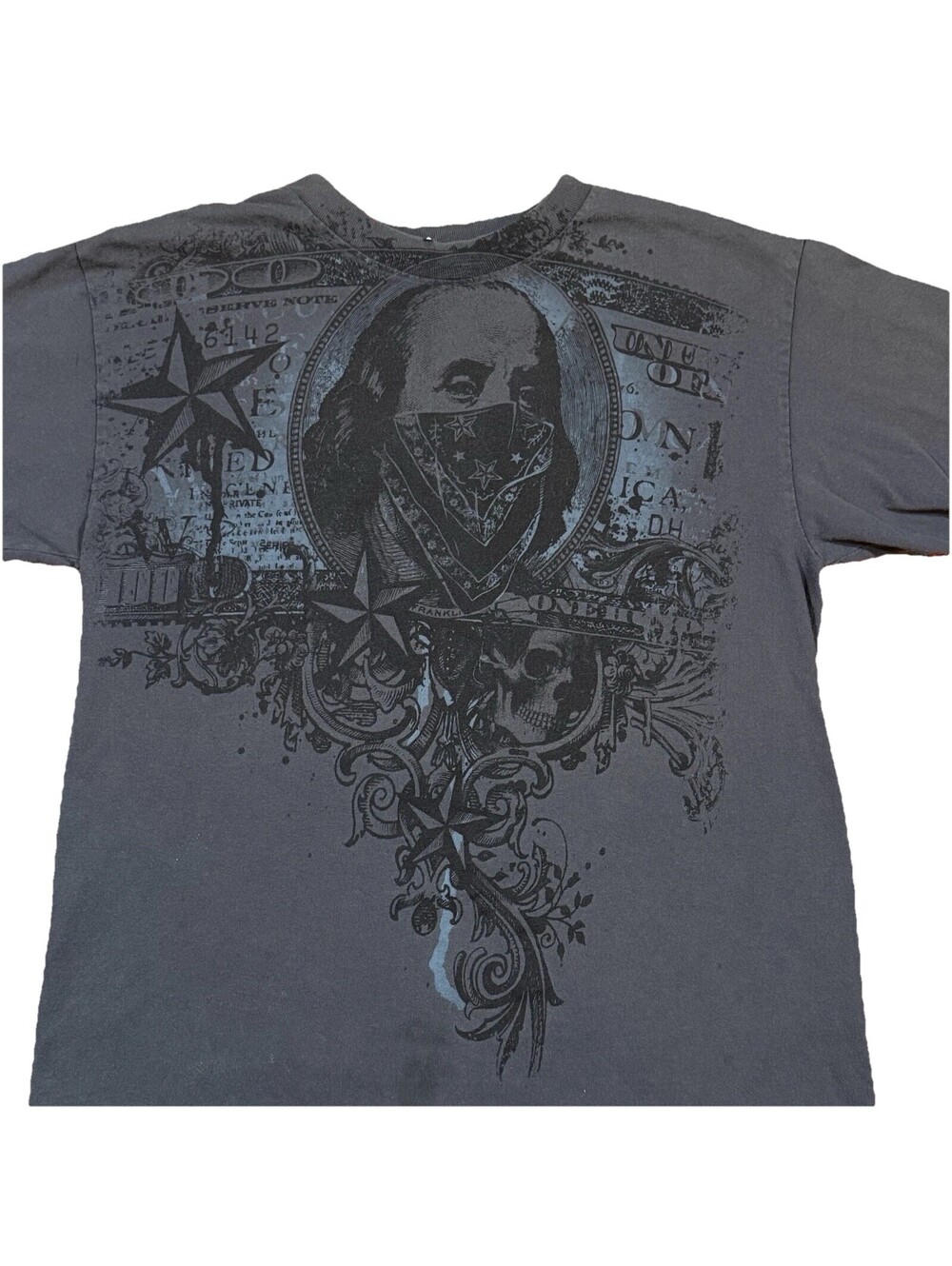 Vintage Y2K Alstyle Ben Franklin Bandana Skull Nautical Star Jesse Pinkman Tee M